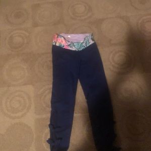Lily Pulitzer navy keyhole cutout leggings